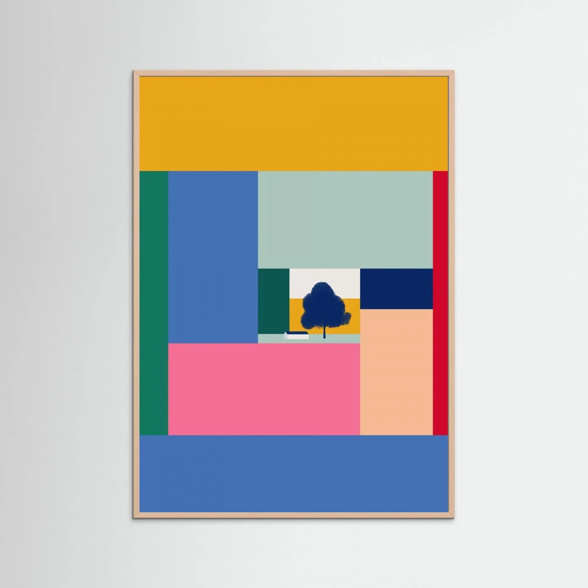 Barn In Color Blocks by Little Dean