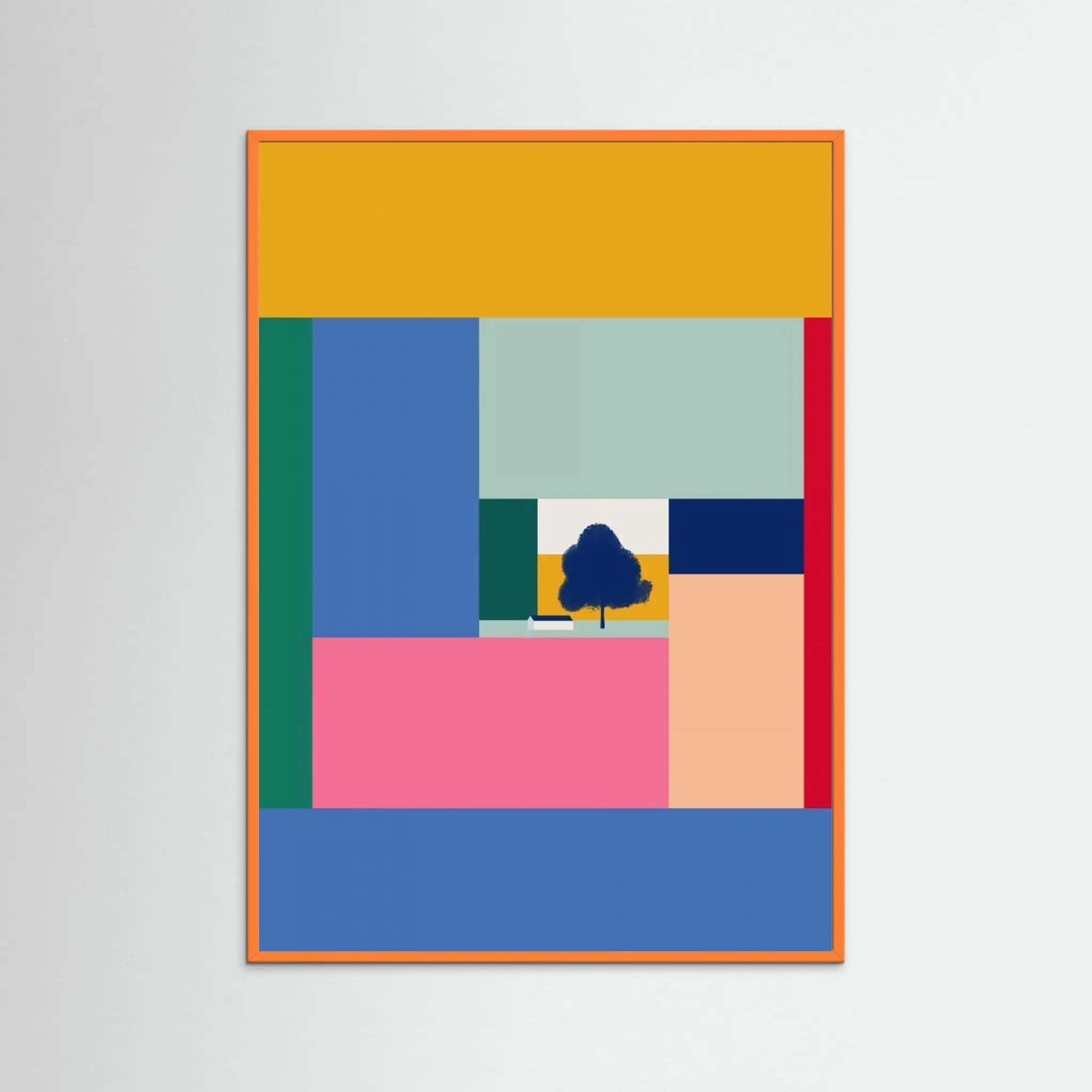 Barn In Color Blocks by Little Dean