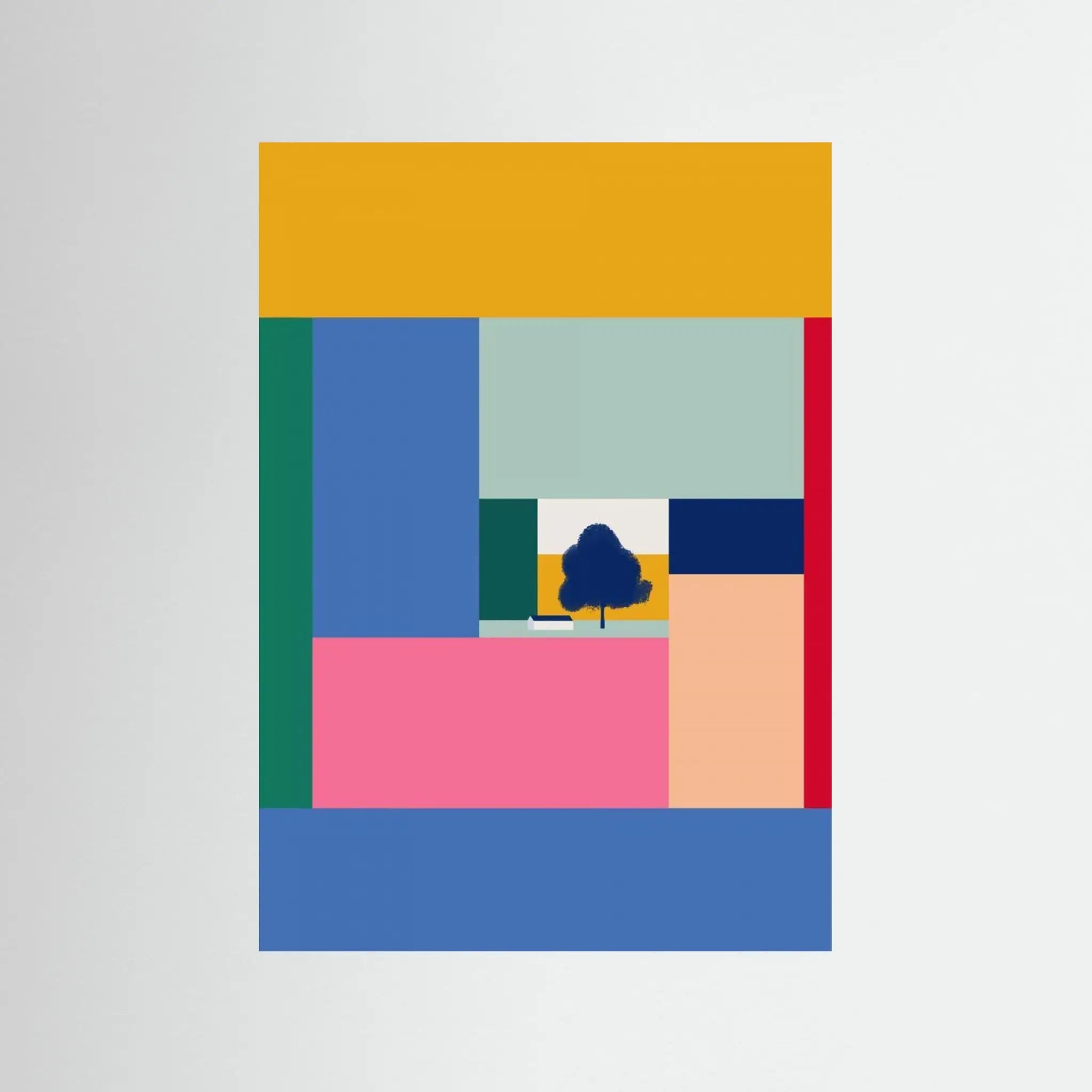 Barn In Color Blocks by Little Dean