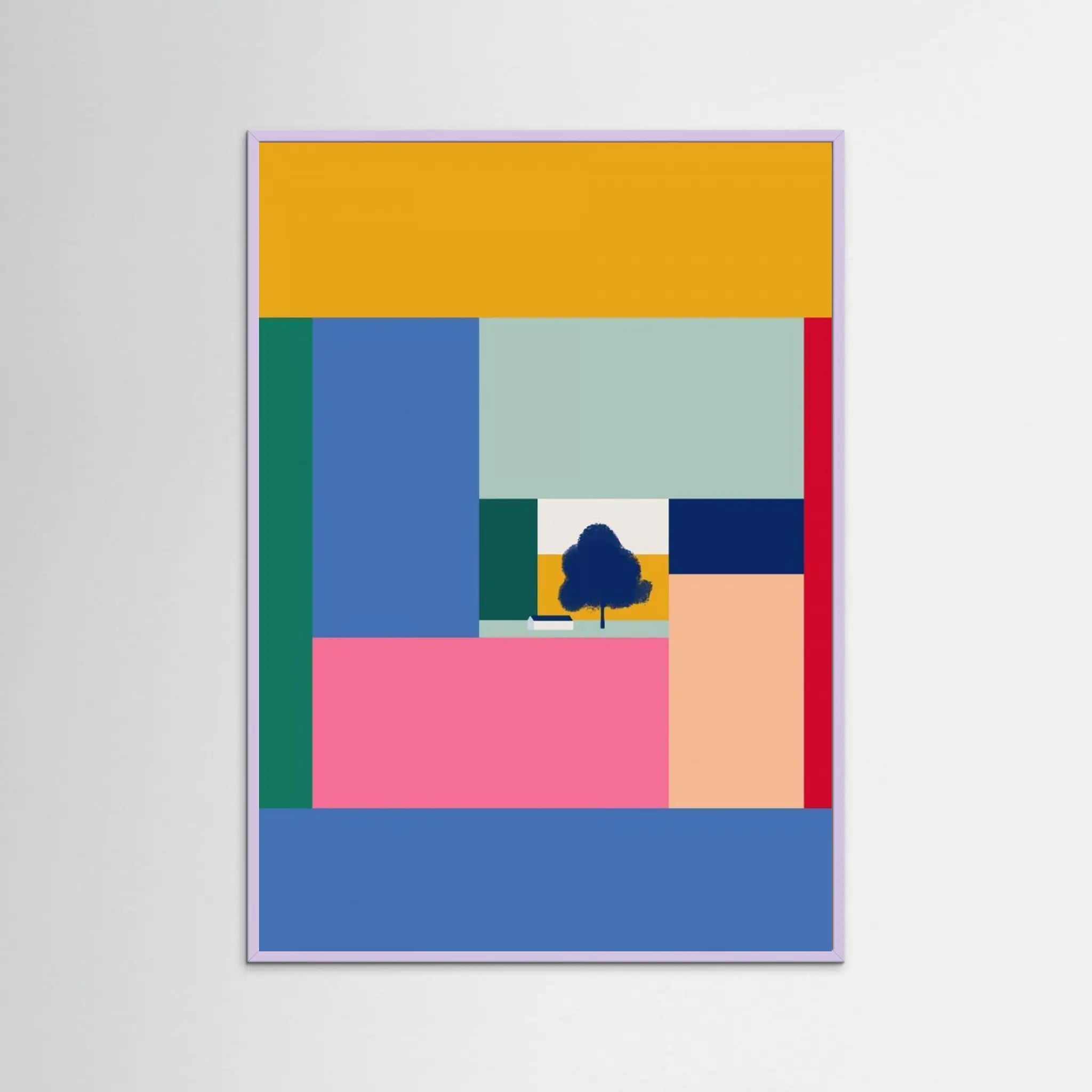 Barn In Color Blocks by Little Dean